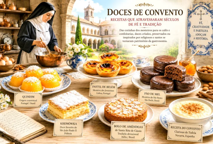 Doces inspirados na tradição conventual ao lado de um antigo claustro religioso