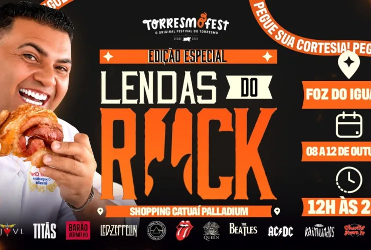 TorresmoFest começa em Foz do Iguaçu com entrada gratuita e shows de rock