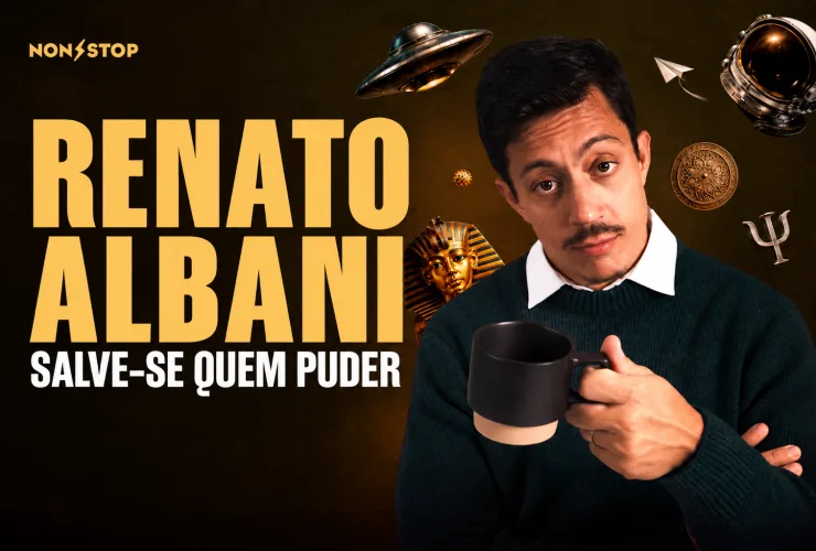Arte de divulgação de Renato Albani para o espetáculo Salve-se Quem Puder em Londrina, 2026; divulgação R4 Entretenimento e NonStop