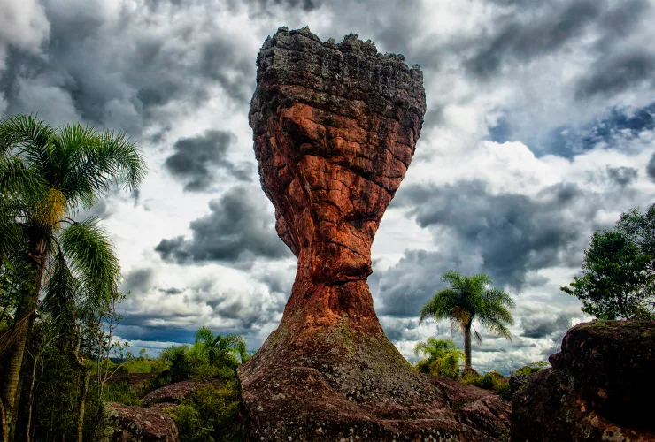 Formações de arenito no Parque Estadual de Vila Velha, em Ponta Grossa