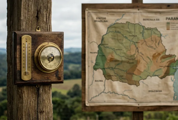 Paisagem do Paraná representando as mudanças do clima e das estações do ano